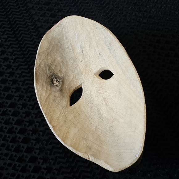 Vintage Comedy/Tragedy Handcarved Wood Mask - Picture 4 of 8